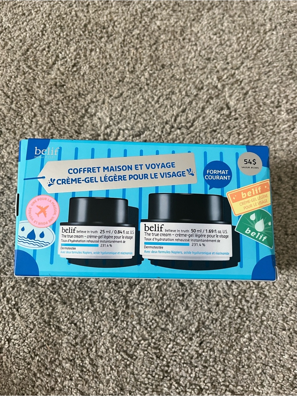 Brand New Belif Aqua Bomb The True Cream Hydration Set - Full + Travel Size